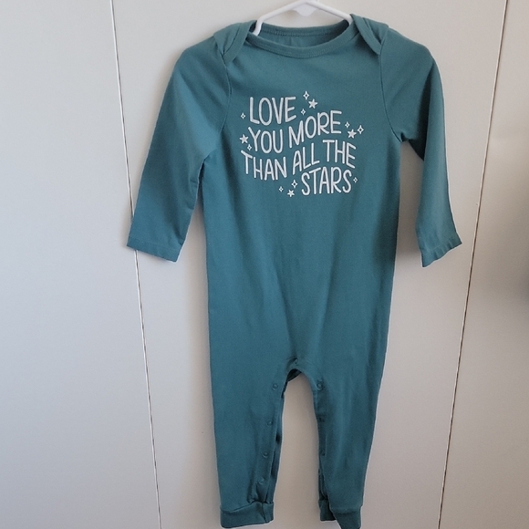 3 for $18 item🎉 Cat and Jack Teal Long Sleeve Baby Onesie - Picture 1 of 4